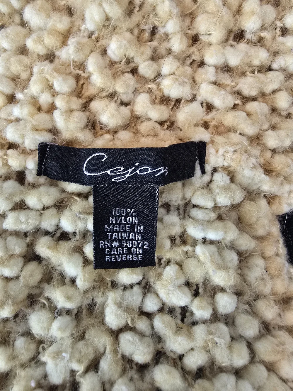 Cejon Chunky Knit Infinity Scarf in Beige